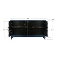 thumbnail image 4 of Tcbosik 4-Door Storage Cabinet with Adjustable Shelves, Buffet Sideboard for Living Room, Credenza Cupboard for Kitchen Dining Room, Console Table for Hallway Entryway, Antique Navy Blue, 4 of 9
