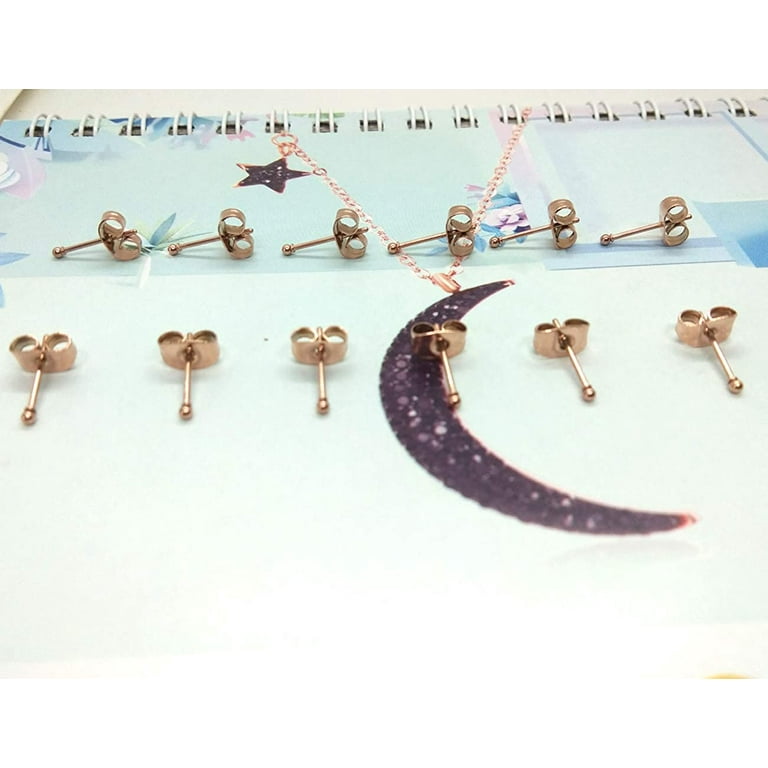 6 Pairs 14K Gold Plated 316L Surgical Steel Cartilage Piercing