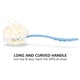thumbnail image 4 of Cepillo corporal de ducha con cerdas y lufa, esponja de baño de malla con mango largo y curvado para exfoliar la piel del baño, cerdas de masaje adecuadas para hombres y mujeres húmedos o secos (azul), 4 of 5