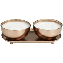 CosmoLiving by Cosmopolitan 2 Holder Copper Metal Tropical Breeze Scented 12 oz 2 Wick Candle with White Wax, (Set of 2)