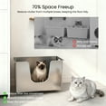 thumbnail image 4 of Ptlom Stainless Steel Litter Box with 13.7'' High Sides Anti-Splashing Seamless Metal Litter Box Extra Large Low Entry Litter Pan for Big Cats, 4 of 10