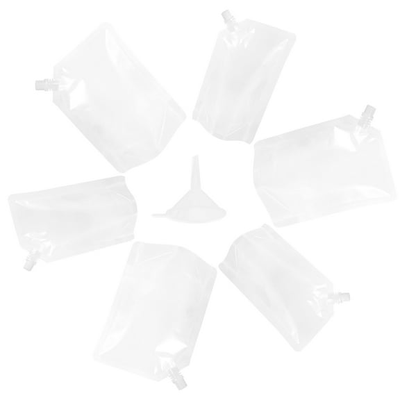 BESTOYARD Clear Spouted Bag PE Liquid Packaging General Users Transportation 7Pcs