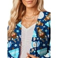 thumbnail image 3 of ORQ Women Christmas Cartoon Printed Cardigan Casual Long Sleeve Buttons Coat, 3 of 4