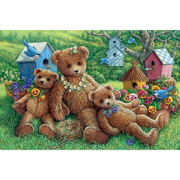 Taladro de pintura de diamante (DB2081) 5D DIY oso de dibujos animados imagen de pared redonda completa 45x60cm FLhrweasw Nuevo