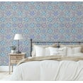 thumbnail image 3 of S4Sassy Ikat Floral Print Wallpaper - Asian Style Wall Covering, 25" x 60" Self-Adhesive Vinyl Wallpaper, Walls Wrap, Easy DIY Wall Covering For Bedroom, Living Room, Living Spaces - Grey, 3 of 8