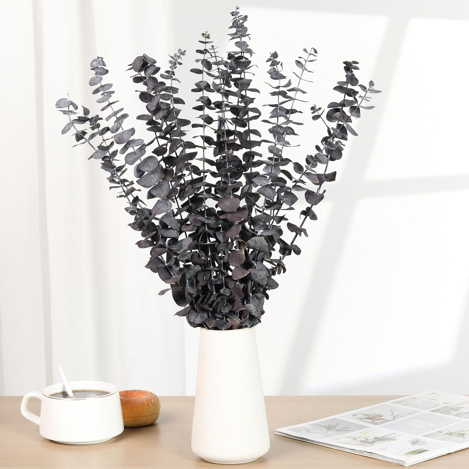 20 Pcs Dried Eucalyptus Stems, 17'' Natural Fresh Eucalyptus Leaves Branches Hanging for Shower, Preserved Real Plant Live Greenery for Home SPA Wall Bathroom Wedding Party Vase Decor