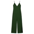 thumbnail image 4 of Enjoytime Women's Jumpsuits V-Neck Adjustable Straps Side Slits Wide Leg Rompers Casual Beach Vacation Clothes, 4 of 4