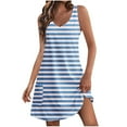 thumbnail image 1 of Yuyuzo Robes Décontractées pour Femmes Été Robes T-Shirt Couverture de Plage Robe Débardeur Rayée avec Poches, 1 of 4