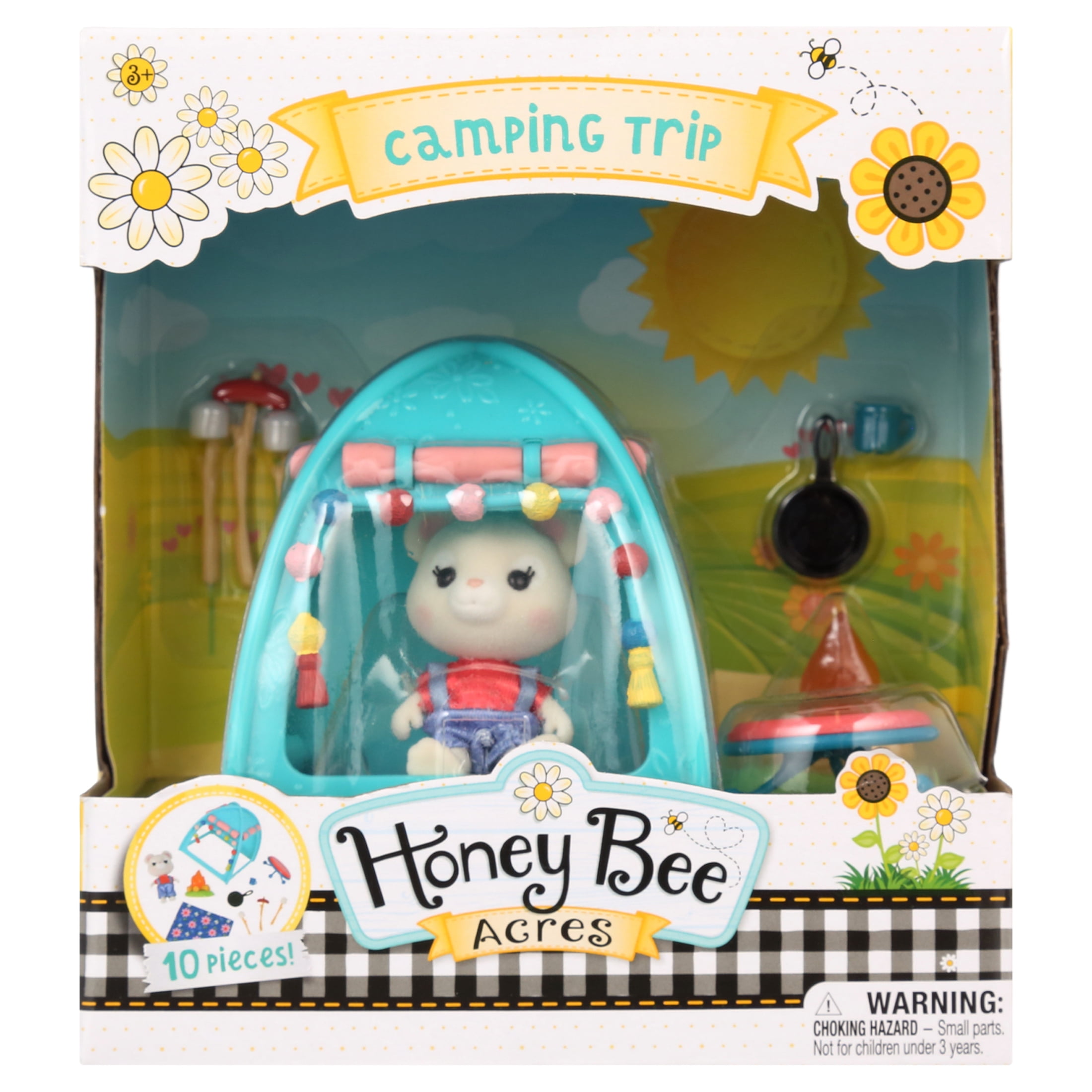 Honey Bee Acres Smores & More Camping Trip Playset with Figure, 10 Pieces, Children Ages 3+  (图3)