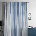 thumbnail image 5 of Blue Gray Semi Sheer Curtains Drapes for Living Room, Bedroom, French Doors Window 54 Inches Long, Modern Simple Abstract White Ombre Texture Rod Pocket Chiffon Curtain Drapery Voile Draperies Panel, 5 of 6