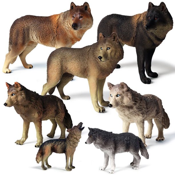 Simulation Wild Animal Wolf Model Action Figures Figurines Children Toys Desk House Decoration Terrarium Bonsai Miniature GiftM-046 He Qiyong unisex