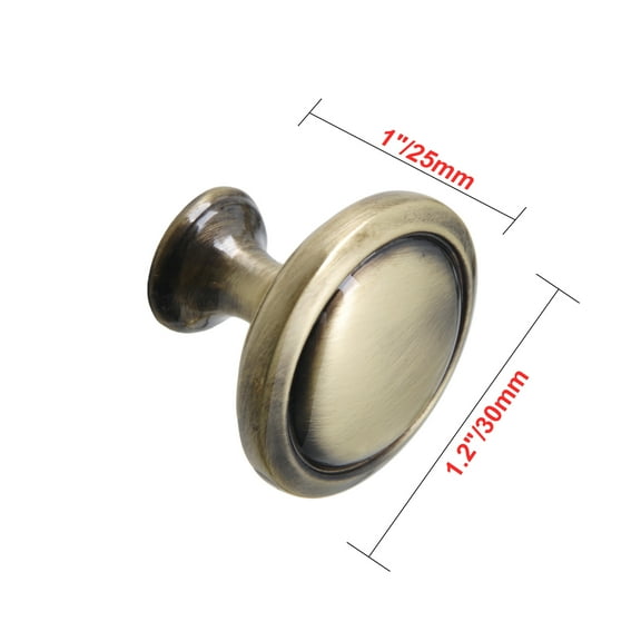 Utopia Alley Luna Cabinet Ring Pull Knob - Decorative Cabinet Drop Pull Knobs for Cabinets and Drawers - Vintage Cabinet Hardware with Hand Finished Antique Brass - Metal Drawer Pull Knobs 1.2"