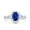 Blue Sapphire CZ, variant on Halo Oval Infinity Shank Ring Paraiba Tourmaline CZ 925 Sterling Silver Size 9