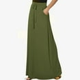 thumbnail image 3 of USSUMA Women'S Skirts Midi Skirt Solid Color High-Elastic Pocket Mid-Calf Skirt Retro Dress Breathable Dress Daily Wear Festive Fashion Army Green Skirt for Women Pu M, 3 of 6