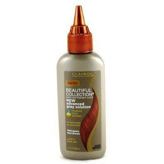 Clairol Beautiful Collection Advanced Gray Color for Relaxed Hair #4R Mahogany Red Brown 89 ml (3-Pack) by Clairol