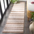 thumbnail image 3 of SAFAVIEH Beach House Merrilyn Striped Indoor/Outdoor Runner Rug, Brown/Ivory, 2' x 8', 3 of 7