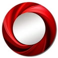 thumbnail image 2 of Designart "Vortex Of Red Perpetual Pulse" Abstract Spirals Round Mirror Wall Decor Modern - Large Red Round Office Mirror - Round Mirror - 23" x 23", 2 of 6