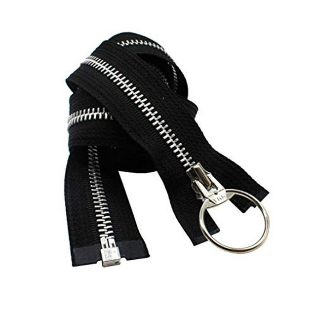 5 Aluminum Medium Weight Black Metal Separating YKK Jacket Zipper with