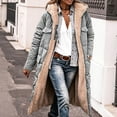 thumbnail image 2 of Dzrciro Long Winter Coats for Women, Fleece Lined Collared Full Zip Waterproof Hooded Trench Coat with Pockets, Thick Thermal Versatile Windbreaker Puffer Jackets S-5XL, 2 of 10