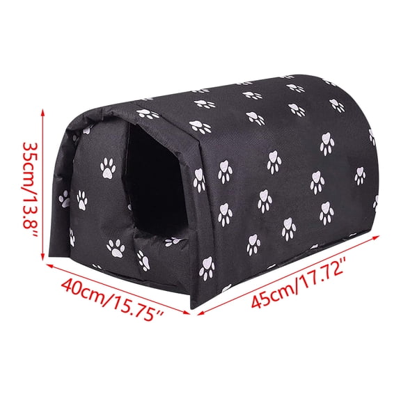 Winter Outdoor Cat House 16.5inx12.2inx11in - Foldable Sun Protection Stray Shelter