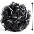 thumbnail image 4 of Scheam 4 Pack Black Loofahs Bath Shower Scrub Exfoliating Body Brush Pouf Scrubber Sponge Ball Mesh Bath loofah, 4 of 9
