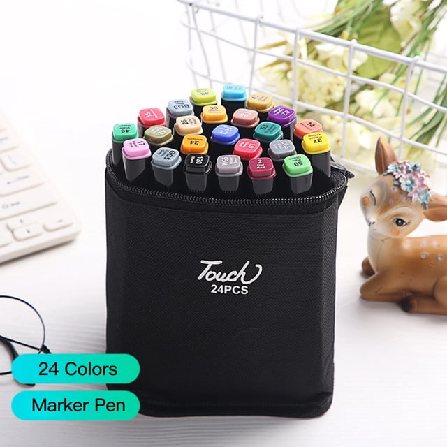 Juego de marcadores TOUCH de doble punta para arte y dibujo - 24 colores vibrantes para estudiantes y artistas