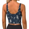 thumbnail image 4 of Goofa Vintage Marine Printed Sports Bras for Women, High Impact Running Bra Workout Crop Tank Tops Longline Sports Bra Push up-, 4 of 9