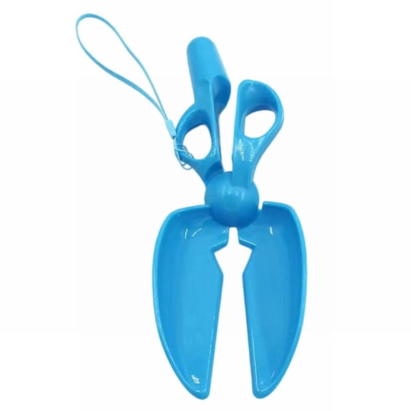 Nallwabiu Dog Pooper Scooper, Portable Pet Waste Cleaner with Scissor Lock, Lightweight Poop Scoop Picker for Outdoor Yard Garden Walks & Trips (Blue, 10.24")