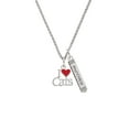 thumbnail image 2 of Delight Jewelry Silvertone I Love Cats with Red Heart Silvertone Mother Daughter Bar Charm Necklace, 23", 2 of 4