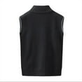 thumbnail image 7 of XUNKUSGA Sweater Vest Casual Slim Full Zip Knitted Vest for Men V Neck Stand Collar Sleeveless Waistcoat Vest for Women Soft Warm Cardigan Sweater with Pockets M-4XL Black, 7 of 7