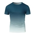 thumbnail image 4 of GBSYEWXS Men T-Shirts Gradient Outdoor Shirts Cool Crew Neck Sky Blue Tee, 4 of 5