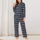 thumbnail image 2 of Fotbe Ski Goggles Vintage Print Conjunto de Pijama de Manga Larga para Mujer con Estampado, Ropa de Dormir de 2 Piezas, Conjunto de Casa Suave y Cómodo con Bolsillos-X-Large, 2 of 7
