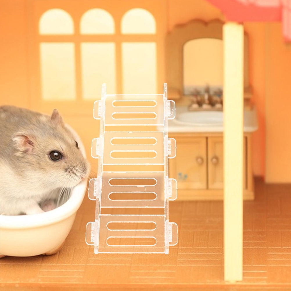 IDEANATEGRATE Sturdy Clear Design Climbing Ladder Transparent Acrylic 1Set For Small Animal Enthusiasts