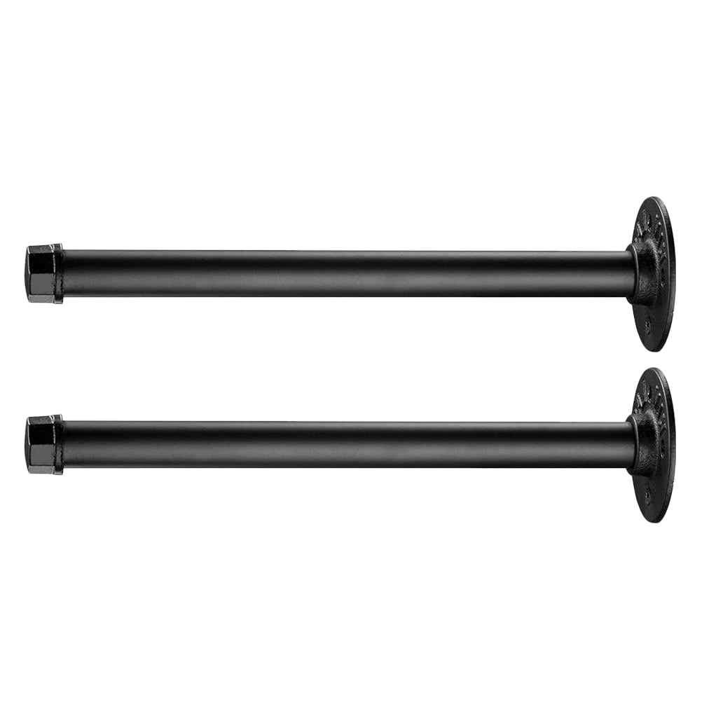 LABSERRON Iron Pipe Shelf Bracket Black 2Pcs 13.8x3.15x0.79 Inch Rustic Industrial Style Shelving Support