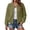 Army Green, variant on Women's Cable Textured Bomber Jacket Lightweight Long Sleeve Full Zip Ribbed Cuff Casual Loose Outerwear Coat with Pockets,L