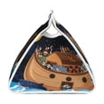 thumbnail image 3 of Lsque Ocean Scene with Noah's Ark Printed Long Tissue Box Cover Holder, Facial Paper Organizer Dispenser,Triangle with Bottom Belt, PVC Leather Decorative Organizer, 3 of 9