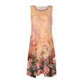 thumbnail image 4 of Dyegold Sundresses for Women Casual Beach - Summer Dresses Womens Round Neck Sleeveless Floral Print Shirt Mini Sun Dresses ​Hawaiian Beach ​Holiday ​Short Dresses, 4 of 5