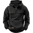 thumbnail image 1 of LAICAIW Men Tactical Sweatshirt Quarter Zip Cargo Pullover Hoodies Workout Gym Sports Running Outdoor Winter Jackets, 1 of 7
