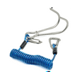 thumbnail image 1 of Double Head Dive Reef Rafting Hook Stainless Steel Reef Hook Spiral Coil Spring Cord Dive Safety Accessory - Blue, 1 of 8