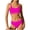 Bikini Set - Hot Pink, variant on Bikinis for Teens Girls High Waisted Sporty Two Piece Bikini Swimsuits Fashion Color Block Cheeky High Cut Modest Bathing Suit Size 7-16