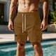 thumbnail image 1 of Ceisia Men's Spring/Summer Beach Shorts - Pocket Solid Gift Color Elastic Waistband Drawstring Swimming Trunks, 1 of 9
