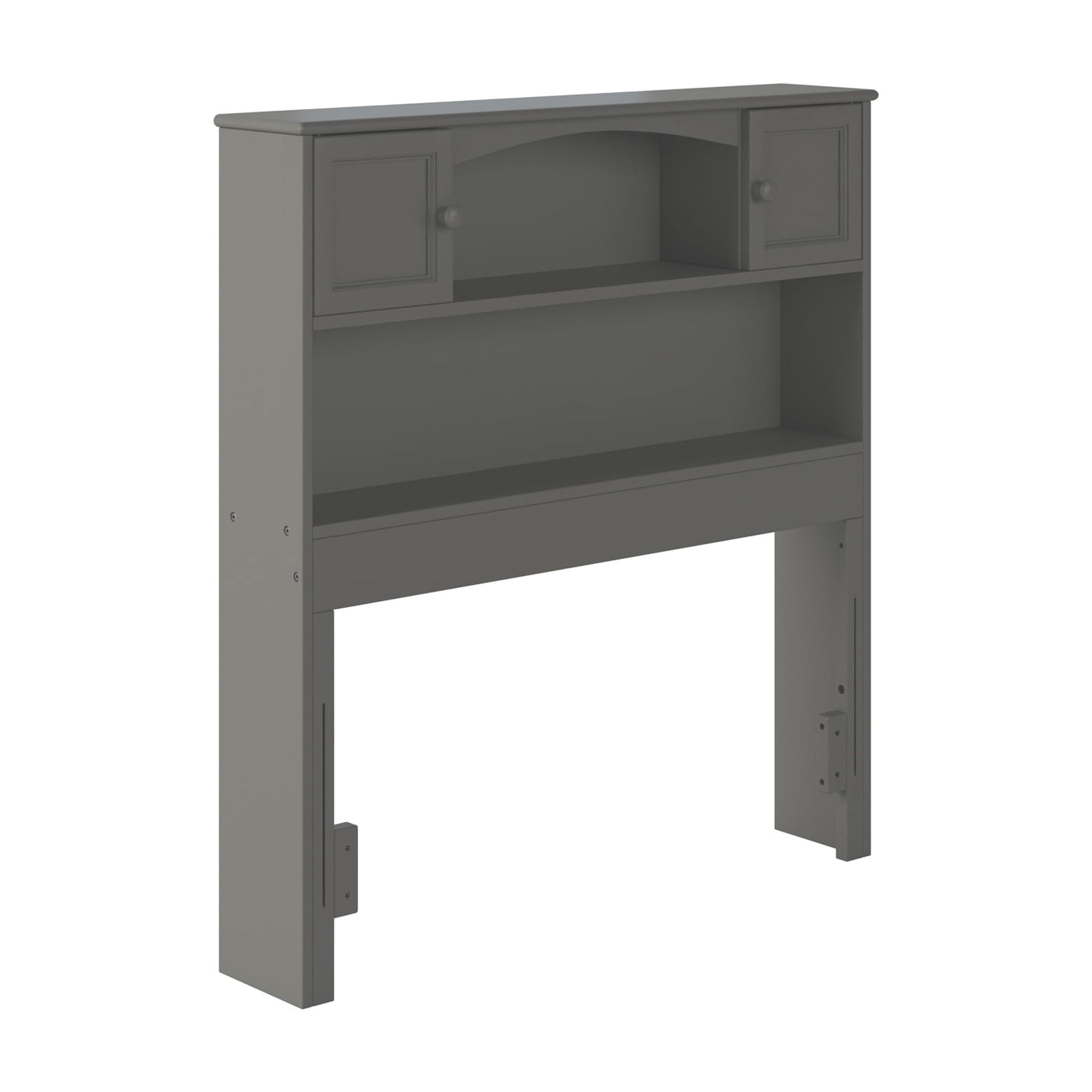 AFI Newport Twin Bookcase Headboard with USB Charging Station, Grey