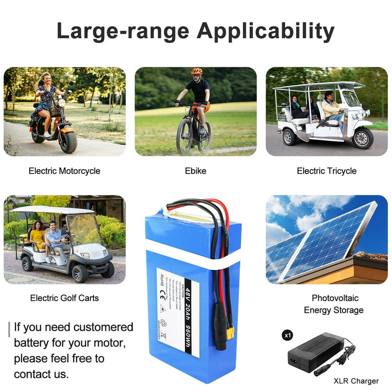 Waterproof Ebike Battery 36V 20AH Rechargeable PVC Batteries – BMS