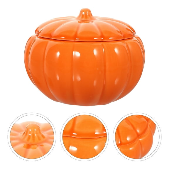 Pawsdot Ceramic Pumpkin Jar Orange Tightly Sealed for Storing Tea and Candy