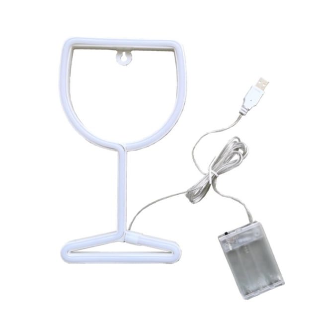 Fall Decorations Wine Glass Sign USB Or 3 AA Battery Powered Light LED Table Decoration Bedroom Wall Decoration Birthday Gift Wedding Business Gift