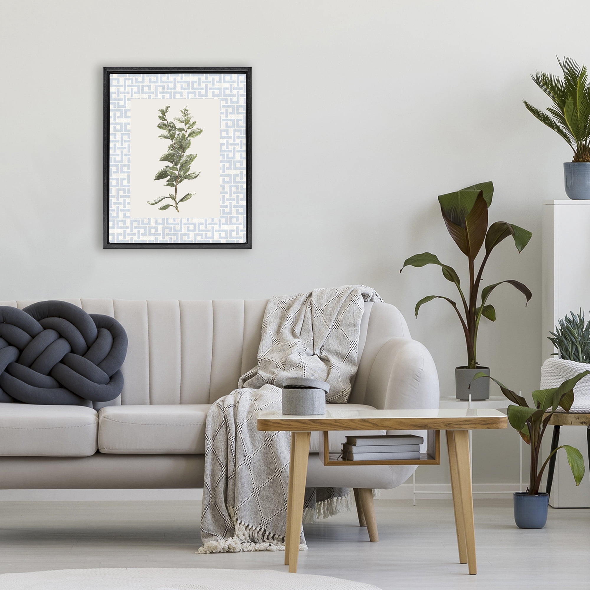 Stupell Industries Fresh Herb on Geometric Black Framed Floater Canvas Wall Art, design by Diannart