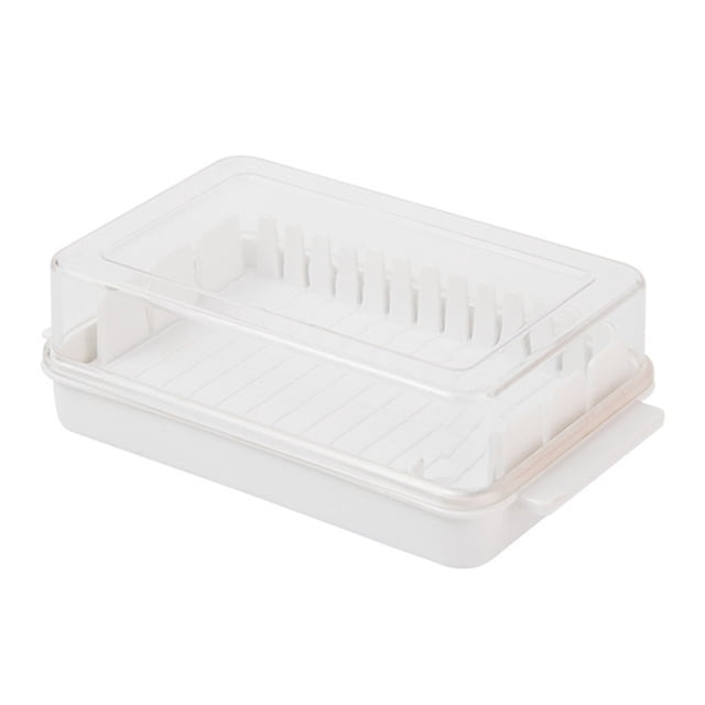 Butter Cutting Storage Box Butter Dish Cutter with Lid Transparent Cheese Slicer Tray Container Household Kitchen Tool 1,1 x Butter Box