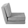 Your Zone Ultra Soft Suede 3 Position Convertible Flip Chair, Silver