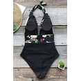 thumbnail image 5 of ZHAOCHENG Mono de rayas florales y negras Talla XL Mono estampado sexy europeo y americano para mujer, 5 of 5