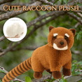 thumbnail image 2 of Realistic Raccoon Plush Toy Simulation Stuffed Animals Soft Sleep Aid Anxiety Relief Companion Brown, 2 of 8